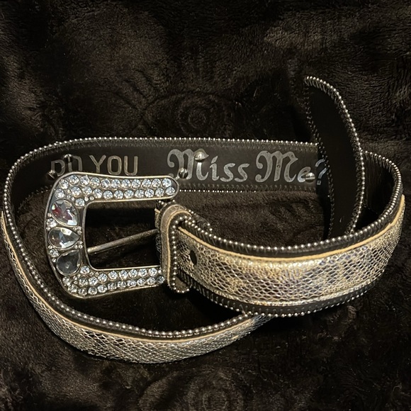 NWT Miss Me Silver Snakeskin Print Belt - Picture 10 of 11
